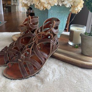Crown Vintage Gladiator Sandals Brown Leather (6)